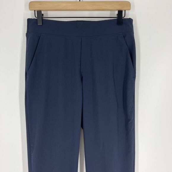 Athleta Pants Size 4 Womens Navy Brooklyn Ankle Pull On Travel Mid Rise Pockets - Picture 2 of 8